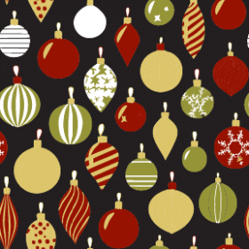 Vintage Joy Ornaments - Black