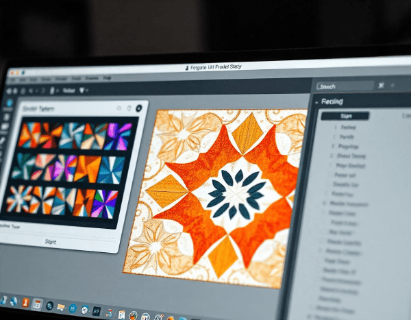 Ai generated quilt pattern on screen